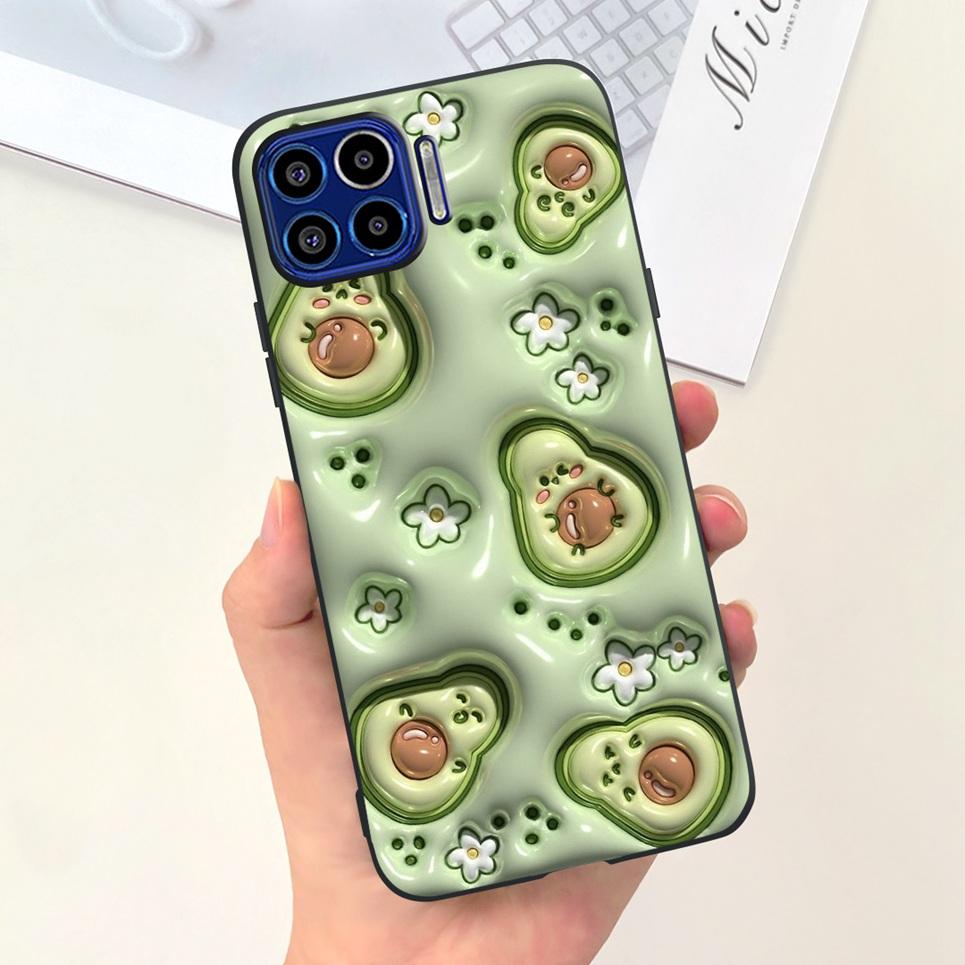 For Motorola One Vision One Macro Case Cute Fashion Girly Cartoon Painting Funda Etui For Motorola One 5G Soft TPU Silicone Case