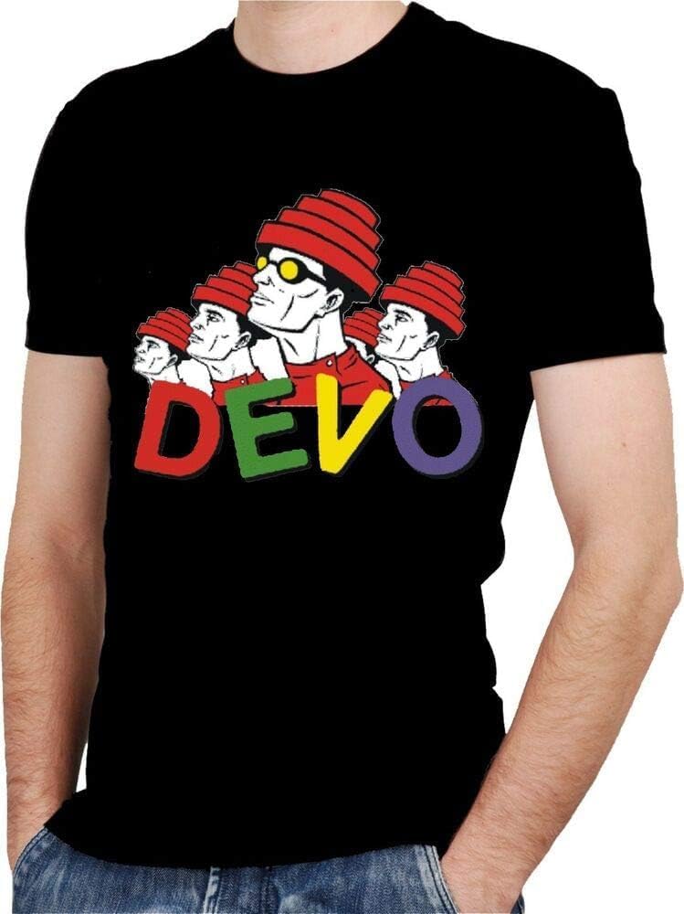 Devo Band Black T-Shirt Men Shirt Rock Band Tee Music L