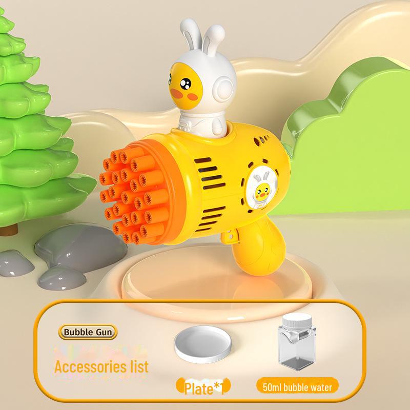 Popular Handheld Luminous Gatling Bubble Gun: Fully Automatic Bubble-Blowing Toy for Kids