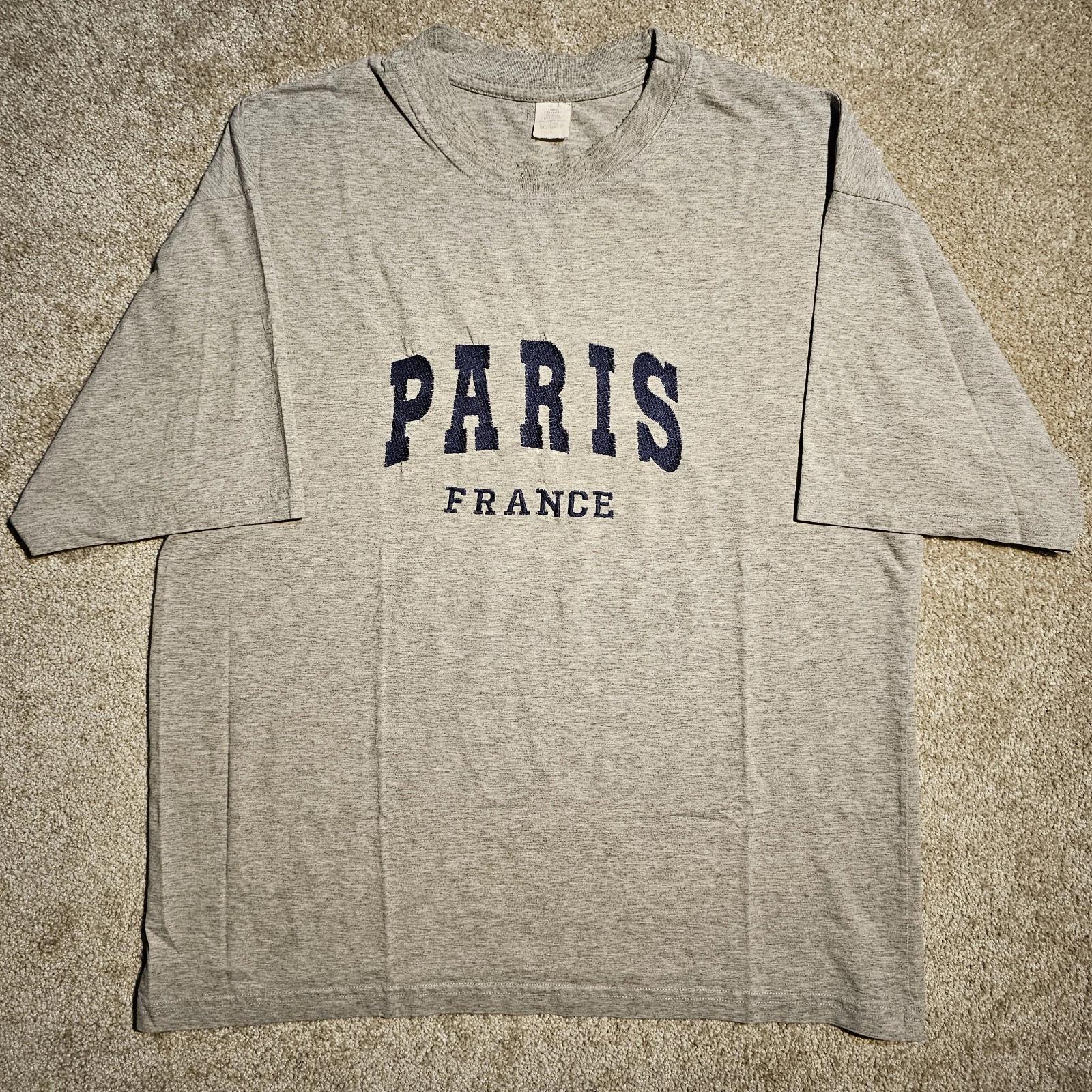

Vtg 90s Y2k Gray Paris France Spellout Mens L T-shirt Emo Indie Sleeze Souvenir M