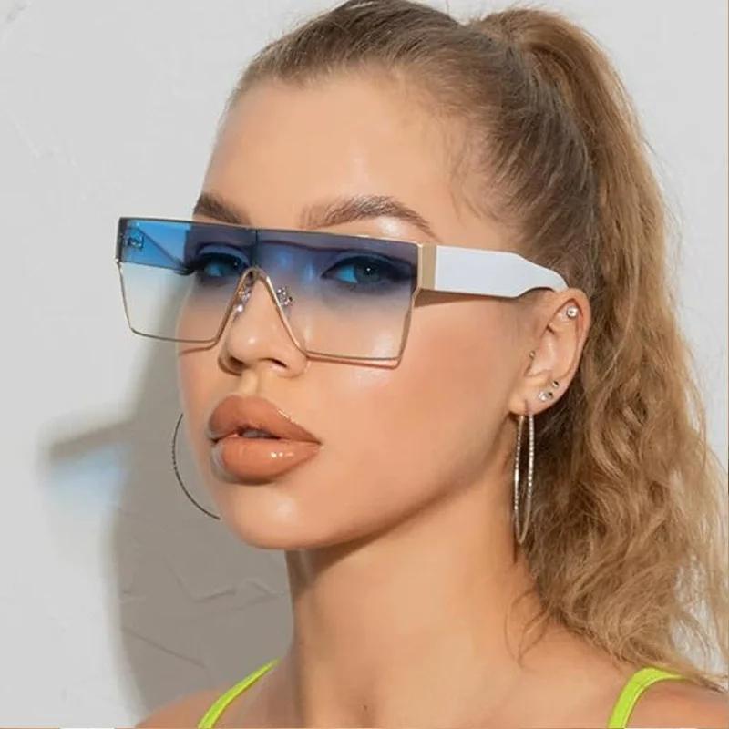 Fashion Square Sunglasses Women Luxury Brand Glasses Men Vintage Metal Frame Siamese Sun Glasses Shade UV400