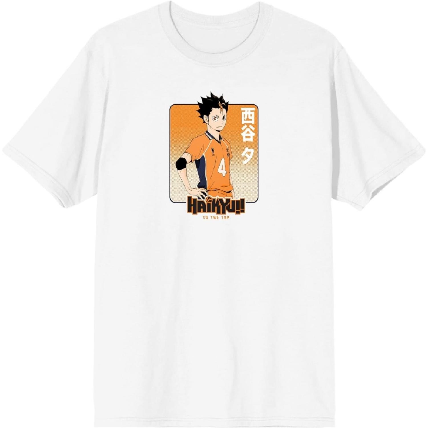 Haikyu Anime Cartoon Season 4 Nishinoya Mens White Graphic Tee Shirt S