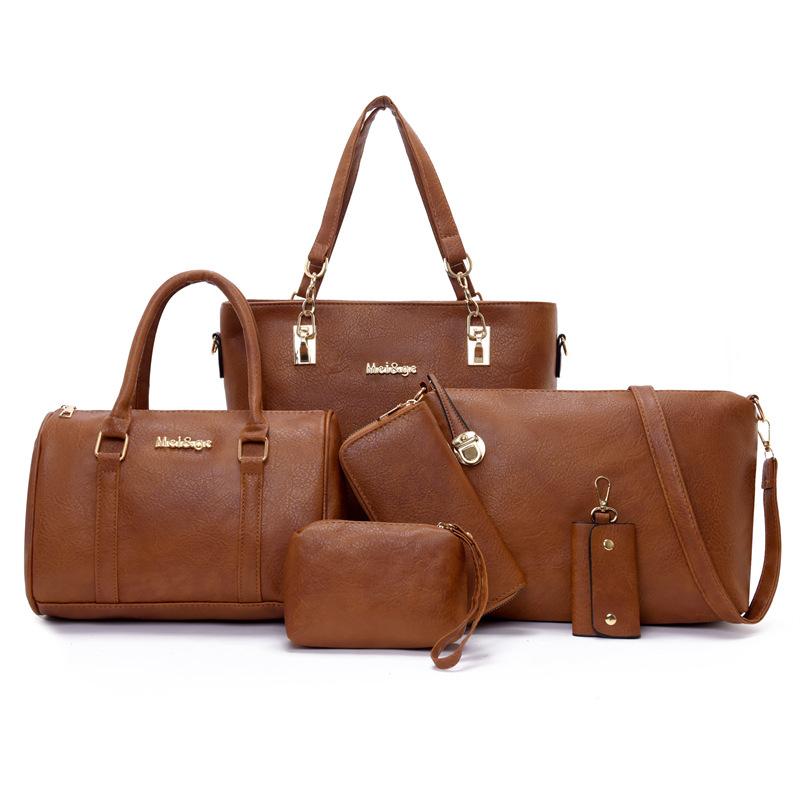 Women's bag new trendy six-piece set, mother and child bag, portable shoulder bag, messenger bag.