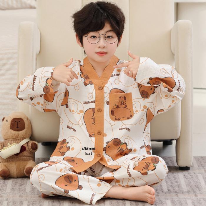 

Spring 2026 Cloud Cotton Unisex Kimono Pajamas for Middle School Youth 10