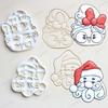 1Pc Christmas Cookie Cutter Santa Claus Shaped Christmas Themed Pressable Biscuit Mold Cookie Stamp Embosser Baking Pastry Tools
