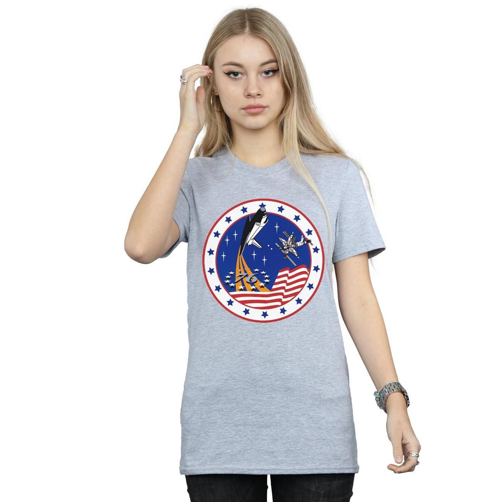 NASA Womens/Ladies Classic Rocket 76 Cotton Boyfriend T-Shirt