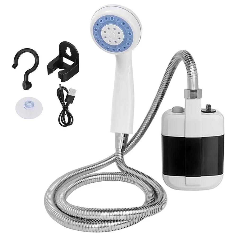 Portable Camping Shower Pump with Digital Display Upgraded Rechargeable Electric Shower Pump for Outdoor Shower Pets Car Washing