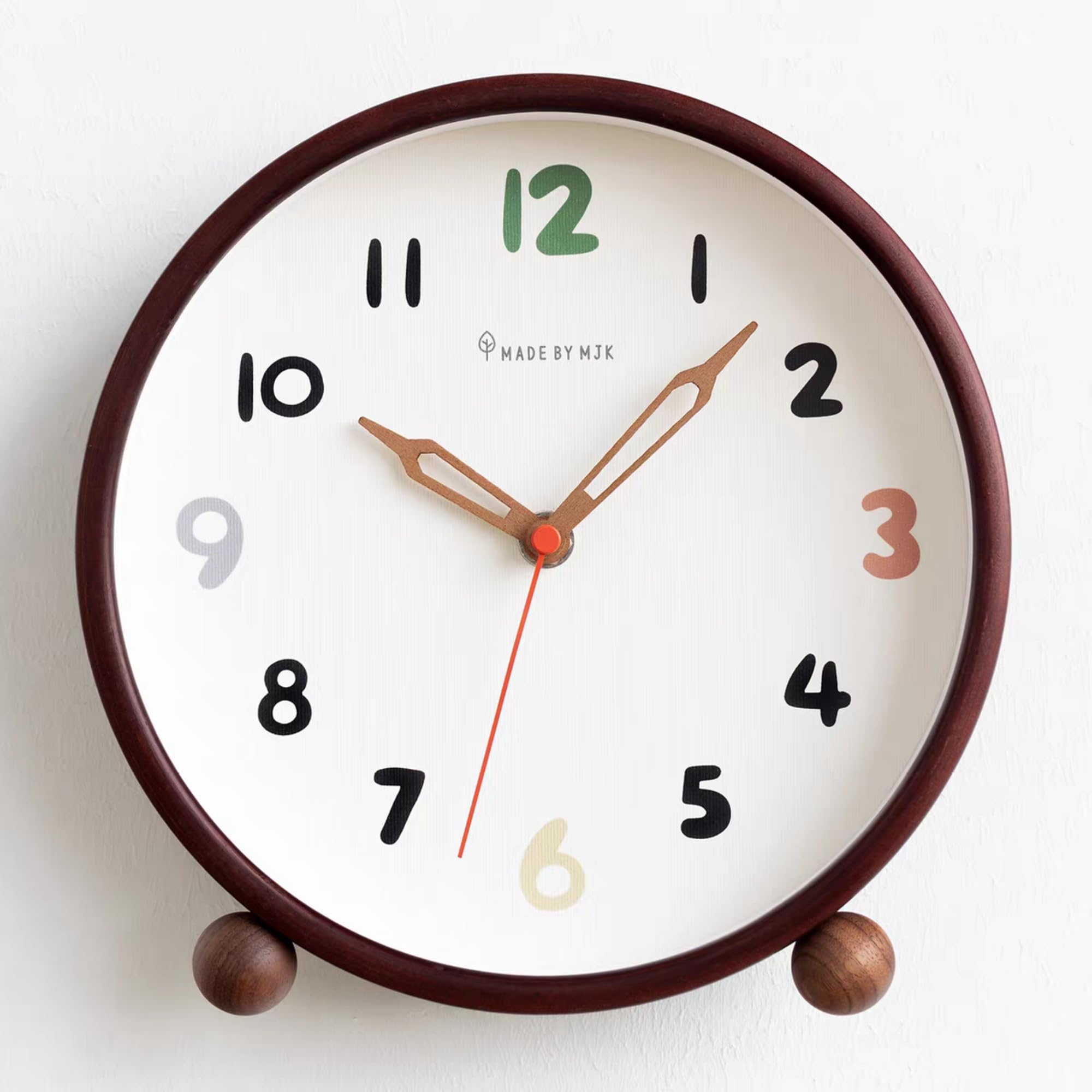

Mermbe Table Clock Stylish and Retro Colorful Artistic Perfect for Living Housewarming Gift Wood - Cute, Silent, Style, Numbers, Design, Children s