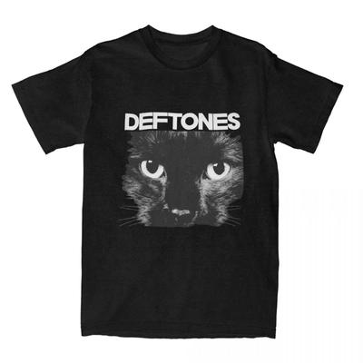 Camiseta Harajuku D-Deftones Gato Negro Camisetas de Algodón Banda de Música Camiseta de Moda para Hombres Mujeres Estética de Playa Manga Corta T...
