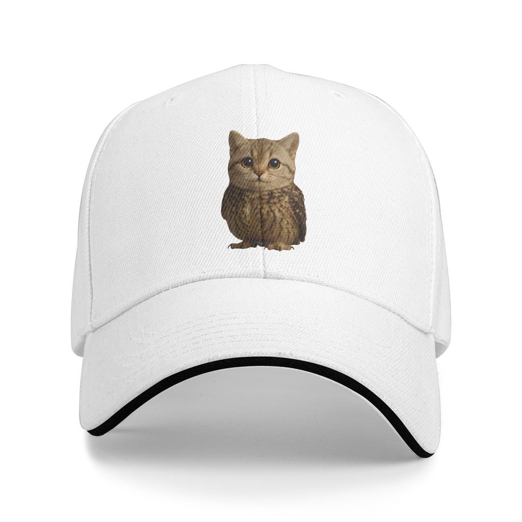 Summer Funny Cute Meowl Cat Owl Viral Internet Trendy Meme Baseball Cap Outdoor Sport Fashion Custom Logo Sun Hip Hop Hats