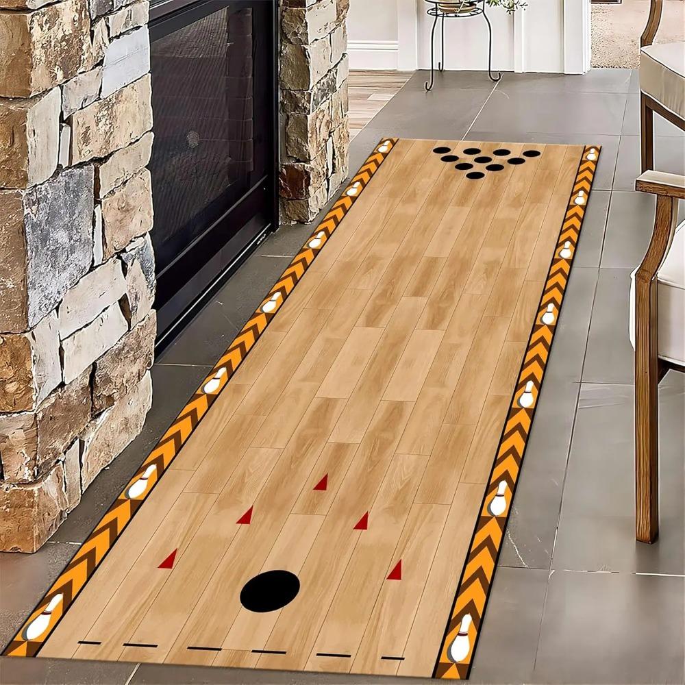 Kids Game Carpet Mat Rug Bowling Alley City Road Railway Track Design Home Decoration for Playroom Children Room Bedroom Decor
