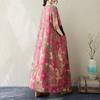 Short Sleeve Plus Size Cotton Vintage Floral New In Dresses for Women Casual Loose Long Summer Dress