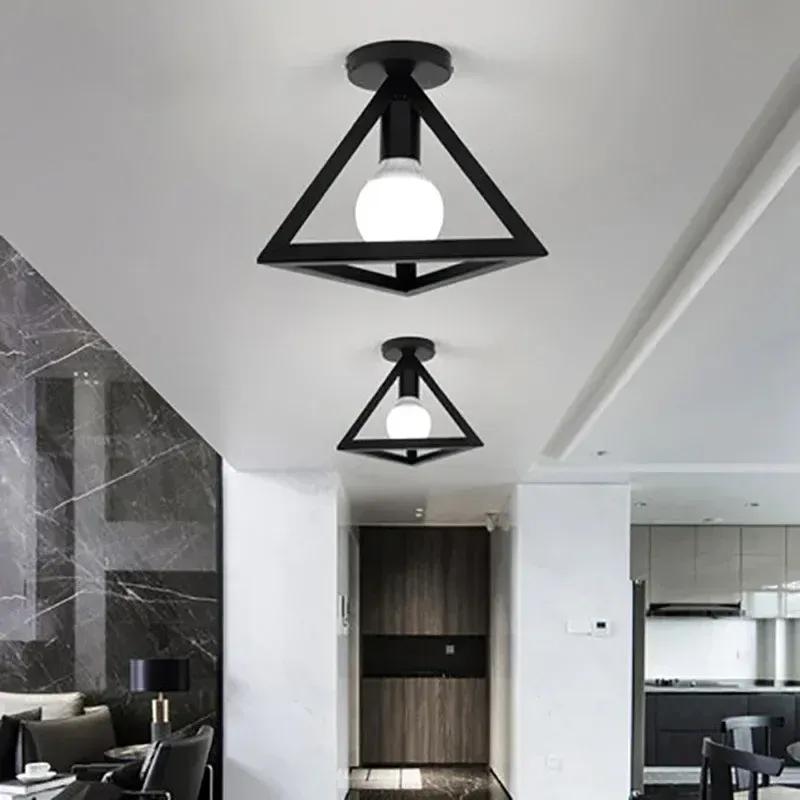 Iron Aisle Lights Corridor Balcony Ceiling Lights LED Nordic Style Personalized Creative Lights Luxury Chandelier Entrance Light
