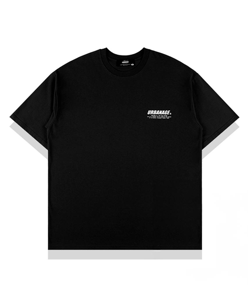 URBANAGE Newtro Signature Oversized Short Sleeve T-Shirt_Black