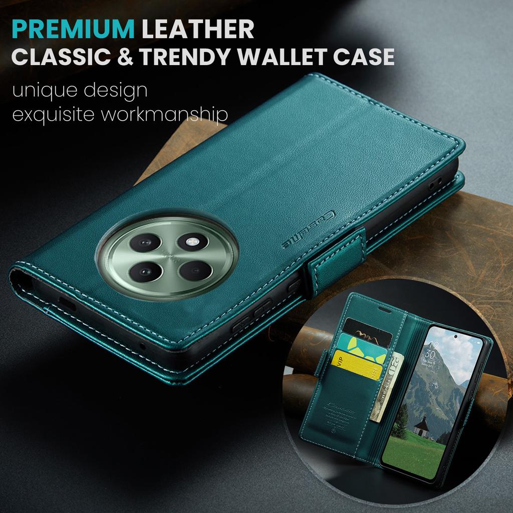 For Oppo Reno12 F 5G Leather Case CASEME 023 RFID Blocking 3 Card Slot Mobile Cover