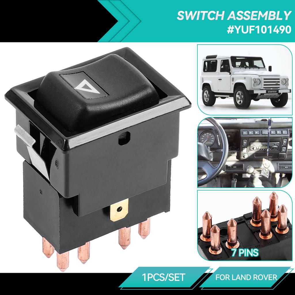 7-poliger Warnblinkschalter für Autos #YUF101490 für Land Rover Defender 90 110 130 1990-2001, alle Modelle, Notsignal