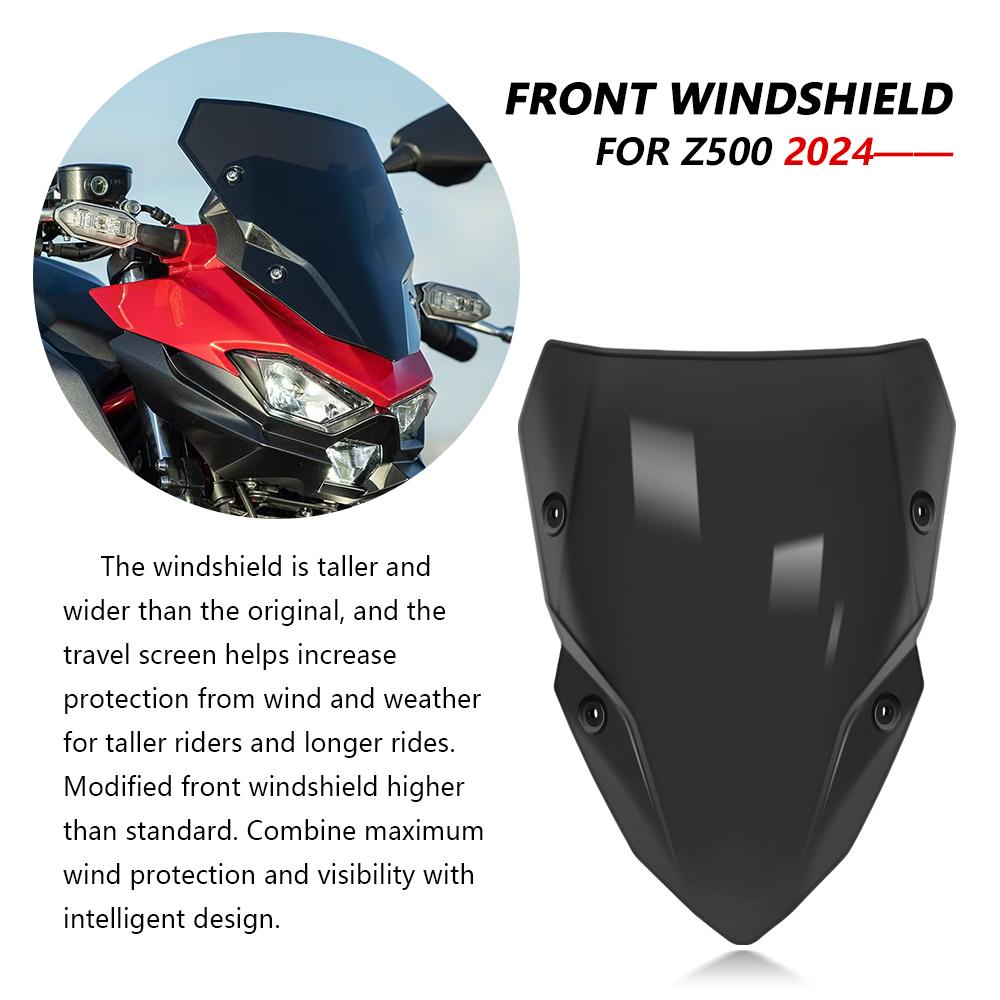 For Z500 SE Z 500 2024 2025 Motorcycle Front Heightening Windshield Windscreen Baffle Wind Deflectors Fairing Deflector Spoiler