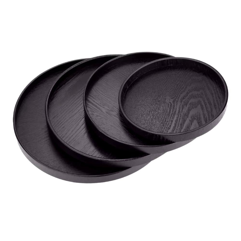 Black Tea Tray Wood Food Plate Household Serving Tray  Hotel