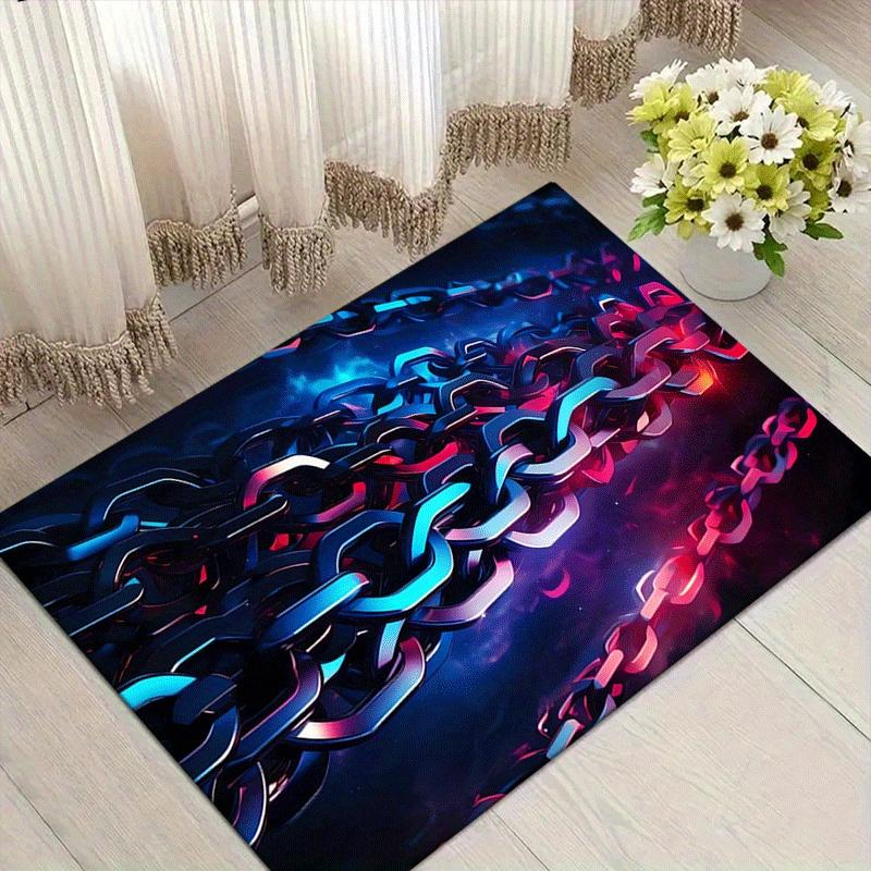 

1pc Mysterious chain Print, Design Indoor Area Rug - Soft, Anti-Slip, and Durable Gaming Room Decor for Bedroom, Living Room 60cm by 90cm