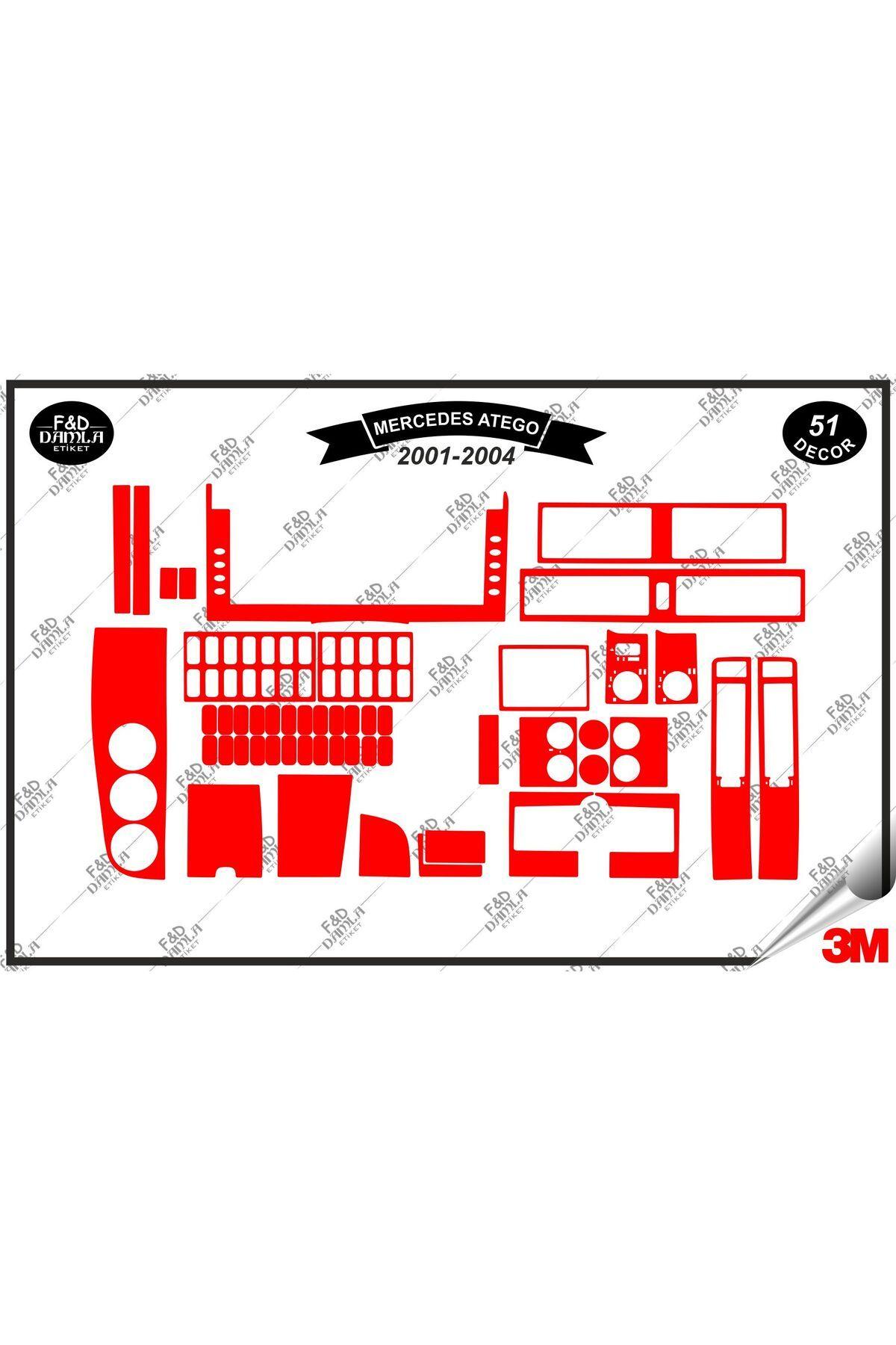 

Mercedes Atego 2001-2004 Torpido Konsol Trim Göğüs Maun Kaplama Set 51 Parça Kırmızı