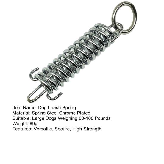 Dog Leash Shock Absorbing Spring Buckle Heavy Duty Steel Tent Fixed Spring Buckle Self-Adjusting Spring Hook Structure Tightener