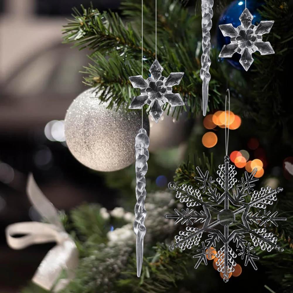 24pcs Clear Christmas Tree Hanging Ornament Acrylic Christmas Tree Decoration  Navidad