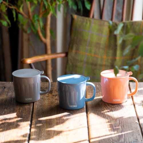 Thermos Vacuum Insulated Mug, 450ml, Greige, Embossed, Large Capacity, Dishwasher Safe, Perfect for Soup (JTA-450 GG)