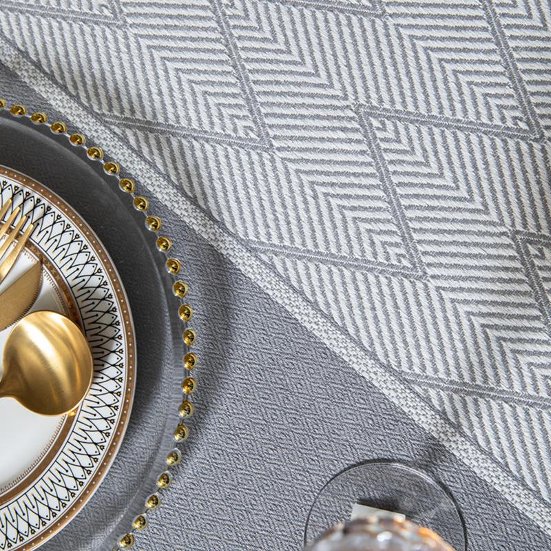 Față de masă Jacquard cu design Wave Tassel pentru masa de masă de Crăciun