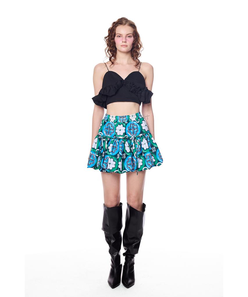 Greedius Signature Floral Frill Skirt