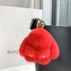 Mini Cute Real Rex Rabbit Fur Bunny Keychain Toy Doll Keyring Tote Bag Charm 10CM Fur Rabbit Keychain Car Bag Pendant