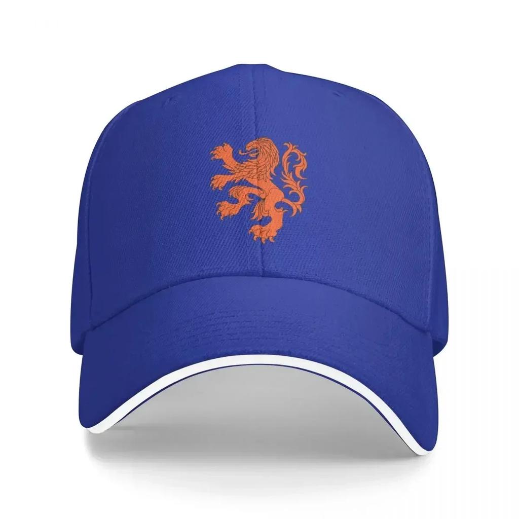 Niederländischer Löwe (Orange/Schwarzer Umriss auf Schwarz) Baseballkappe Hut Mann Für Die Sonne UV-Schutz Sonnenhut Sonnenschutz Damen Herren