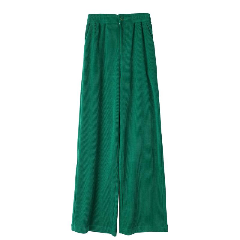 High Waist Corduroy Wide Leg Pants for Women Casual Loose Fit Straight Trousers