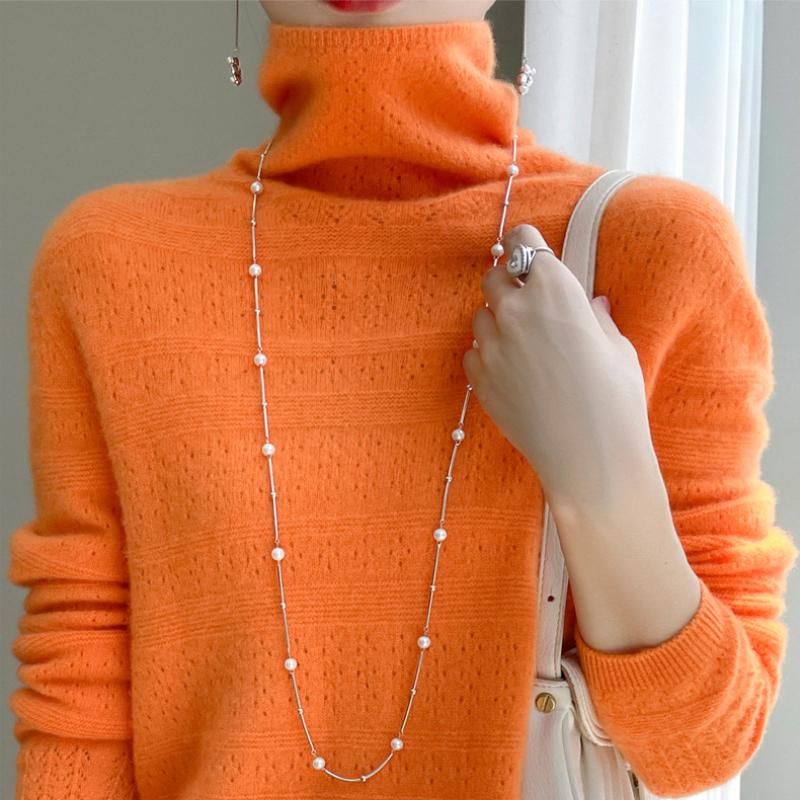Duaidui Collar Hollow Cardigan Women's Autumn and Winter New First-line Ready-to-wear Knitted Base Sweater Fashionable Versatile Top