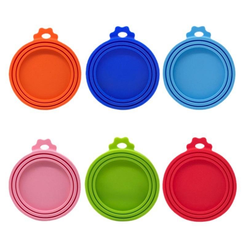 Silicone Pet Canister Lid for Cat and Dog Food Storage Three-in-one Silicone Sealing Cover for Food Preservation