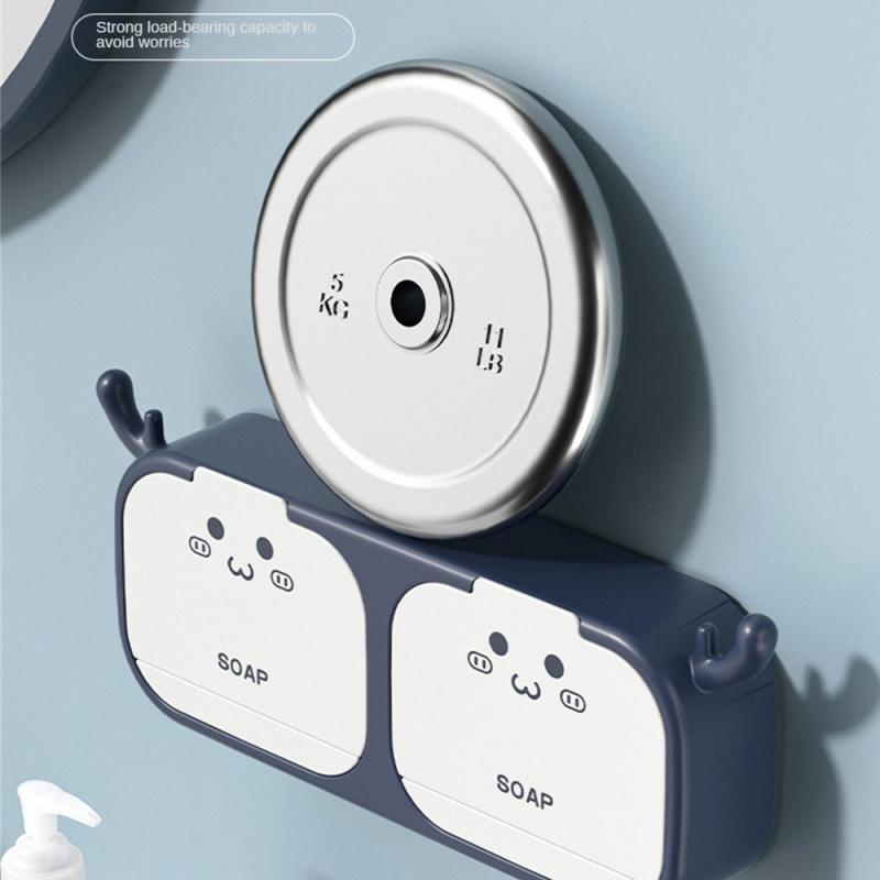 Soap Holder Abs Paste Wall-mounted Drain Punch-free Storage Rack Storage Disk For Bathroom Soap Container Box Creative Soap Dish