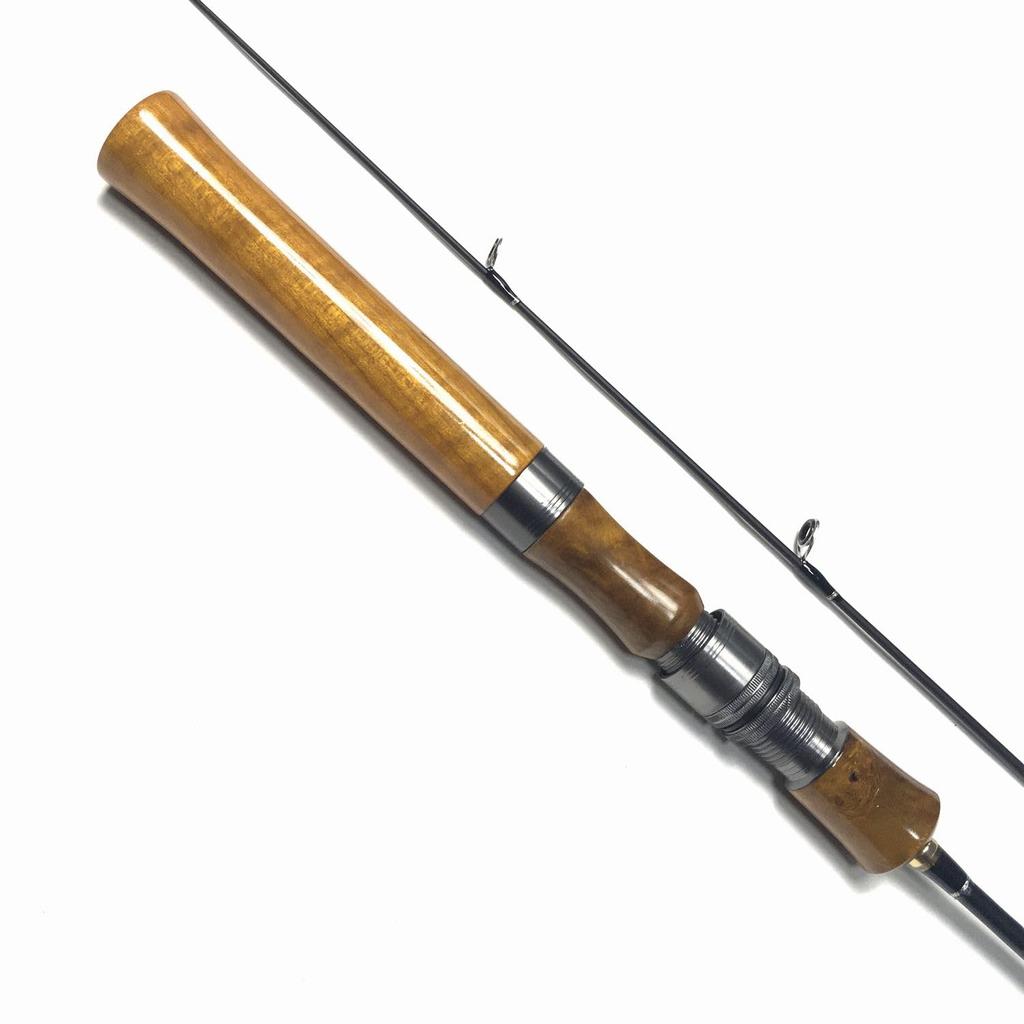 4,6 fot Spinnspö, 2-delat, Stort (Kumano trähandtag), Öringspö, Retrostil, för Iwana, Yamame, Regnbågslax och Area Trout (4 fot/5 fot)