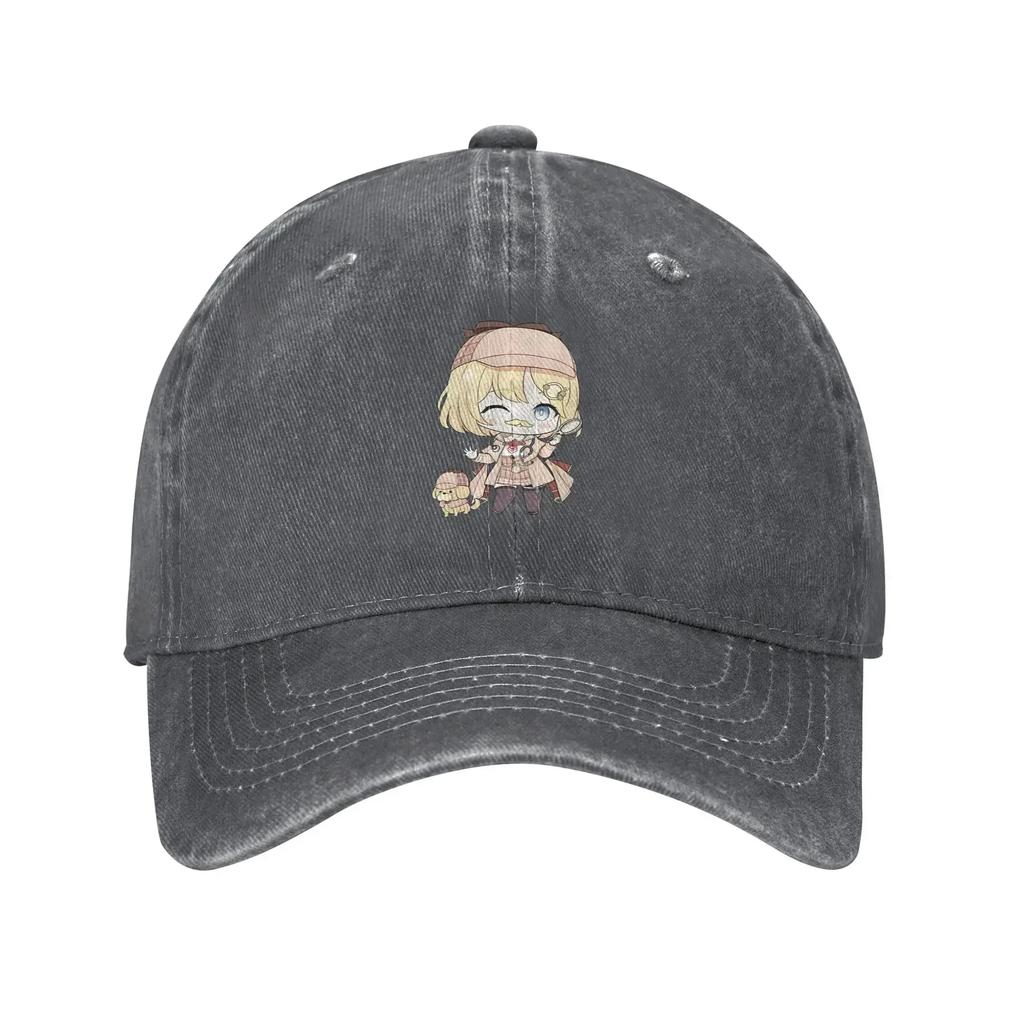 Hololive English Watson Amelia Unisex Baseball Cap Smol Ame Detective Distressed Cotton Hat Classic Outdoor Running Headwear