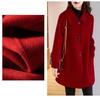 Elegant Women's Red Wool Coat, Winter Fashion with A Slim Fit Silhouette and Premium Quality Fabric