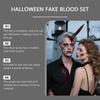 Halloween Simulation Fake Blood Set, Plasma Drop Spray Combination, Horror Makeup Special Effect Props,60ML