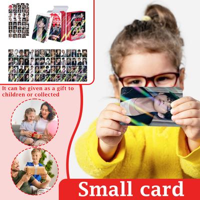 124PCS Holographic Photo Card Set Kpop Boy Group Album Collection LOMO Mini Card Fan Gift for Scrapbooking Decoration