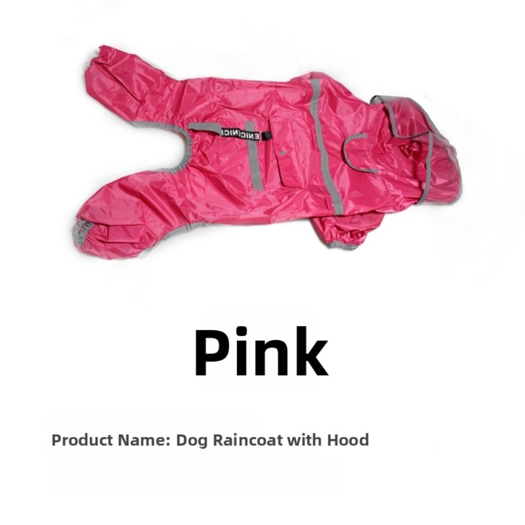 Waterproof Reflective Dog Rain Poncho, Lightweight Hooded Foldable Pet Rain Jacket For Small Medium Puppies Outdoor Walking