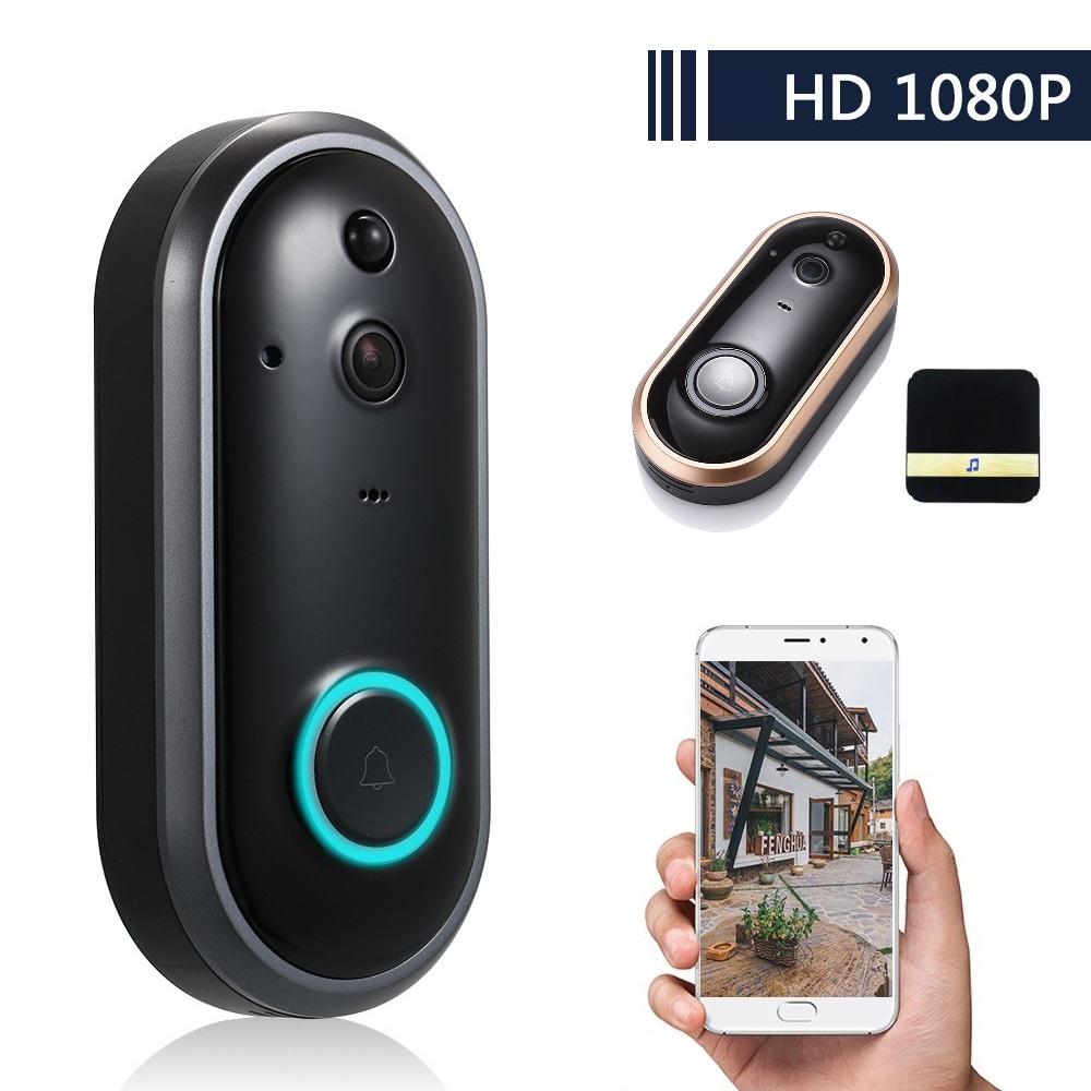 Wireless Video Doorbell, 1080P HD Infrared Night Vision Camera, Smart WiFi Remote Voice Intercom Home Doorbell