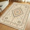 Persian Diamond Flower Area Rug Non Slip Floor Carpet for Living Room Bedroom Study American Retro Home Decor