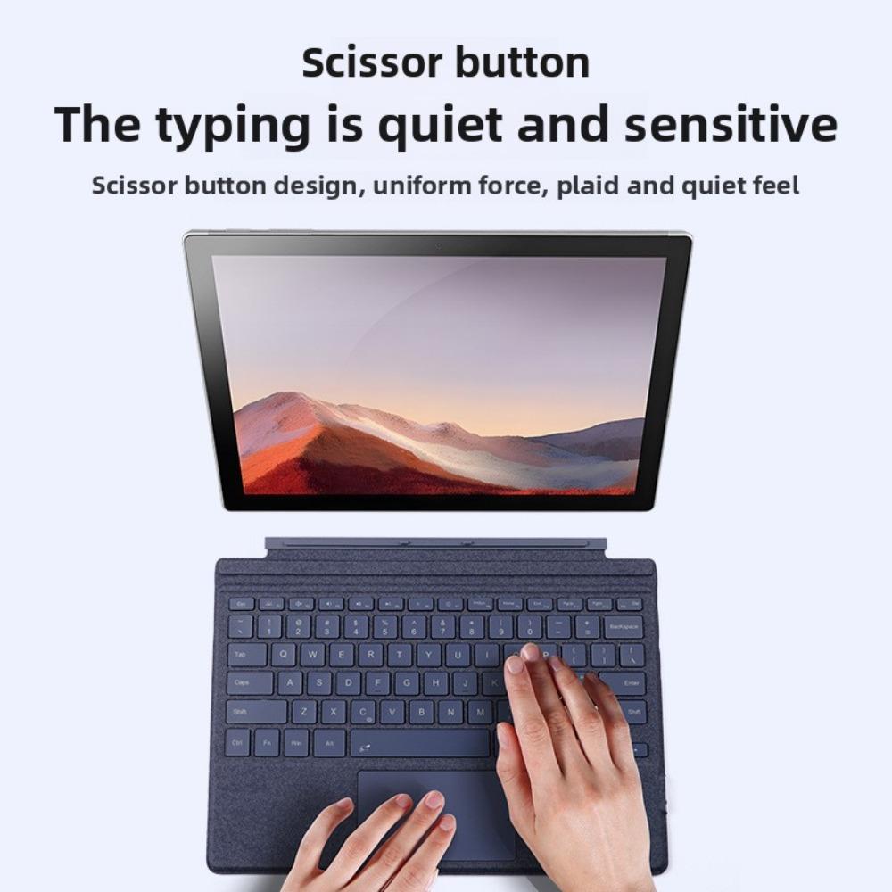 Renkli Arkadan Aydınlatmalı Manyetik Kablosuz Şarjlı Microsoft Surface Pro 9 için Bluetooth Klavye