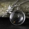 Dandelion Oval Crystal Glass Pendant Necklace - High-End Gemstone Jewelry