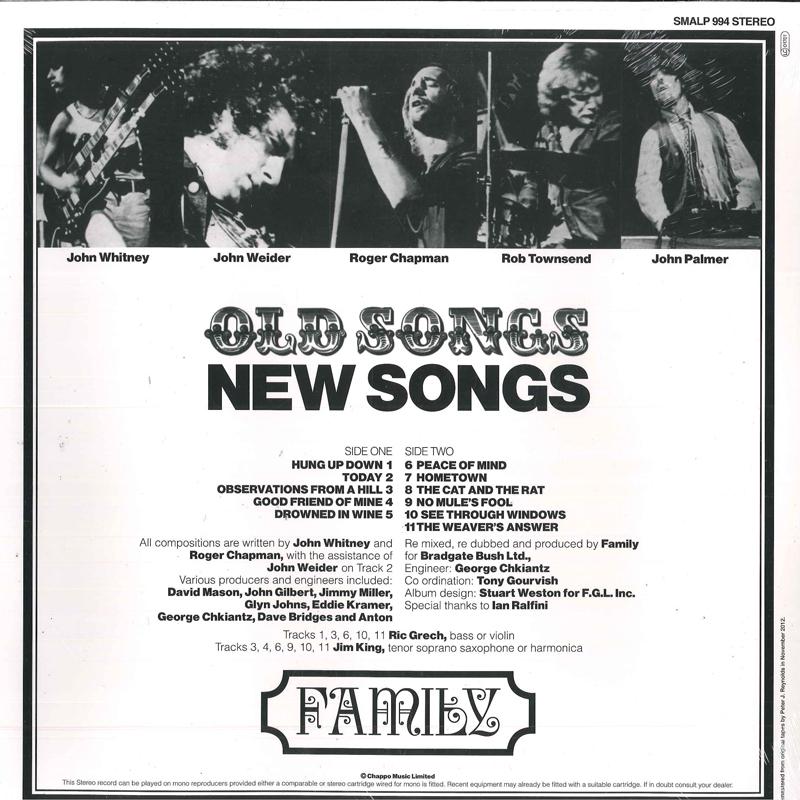 

LP Record FAMILY - Old Songs New Songs SMALP994 Madfish 2013 UK Rock