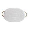 Elegant Cotton Rope Sundries Storage Basket with Handle Hand Woven Kids Toy Desktop Organizer Box Home Decoration