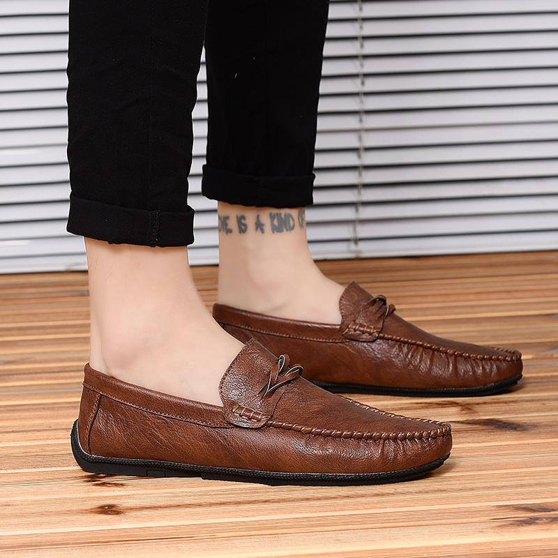 Penny Loafers Men Flats Large Size 46 Mens Casual Shoes Lightweight Slip-On Soft Leather Mens Driving Shoes Man Moccasins 2026