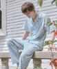 [Sunday Lounge] Blue Check Short Sleeve Pajama Set SMLDAST0077-BS [Shipped from Korea] 100% Authentic