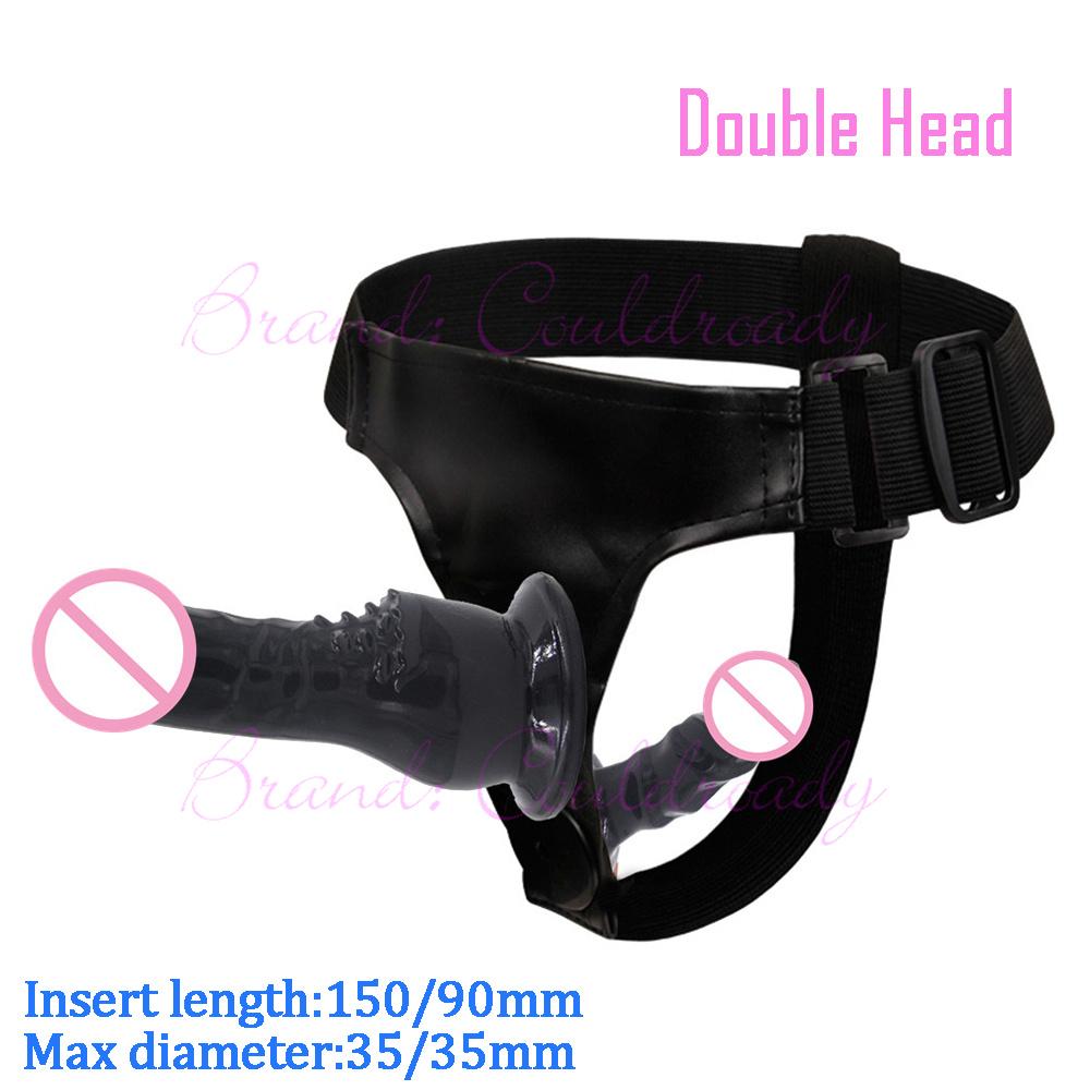 Double Penis Dual Ended Strapon Ultra Elastic Harness Belt Strap On Dildo Adult Sex Toys for Woman Couples Anal Soft Dildos